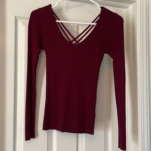 Ribbed V-neck Sweater